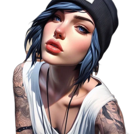 hat, face, jewelry, dress, photorealistic, fantasy art, concept art, cyberpunk transparent PNG cut-out