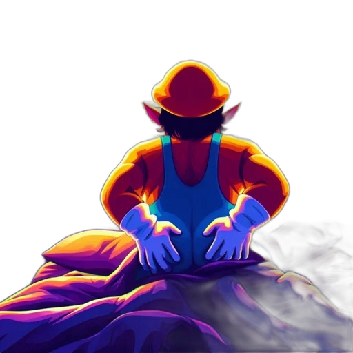 hat, staff, concept art, fantasy art, pixel art, comic book art, fire, underwater transparent PNG cut-out