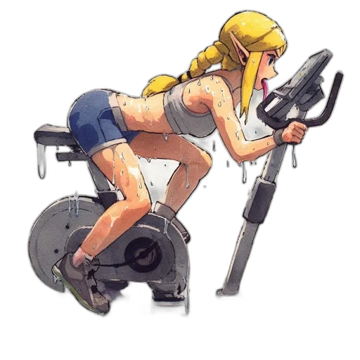 weapon, watercolor, concept art, photorealistic, comic book art, animated, woman, exercises transparent PNG cut-out