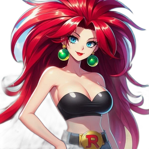 jewelry, hair, dress, anime, cartoon, fantasy art, concept art, red transparent PNG cut-out
