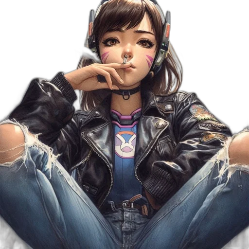 jacket, face, robot, jewelry, concept art, photorealistic, cyberpunk, anime transparent PNG cut-out