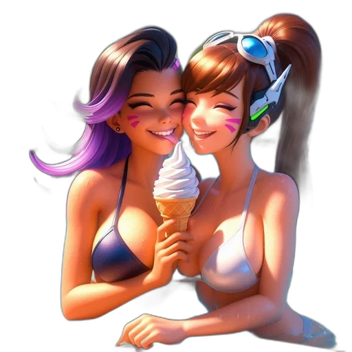 vaporwave, pixel art, concept art, fantasy art, beach, pastel, two, female transparent PNG cut-out