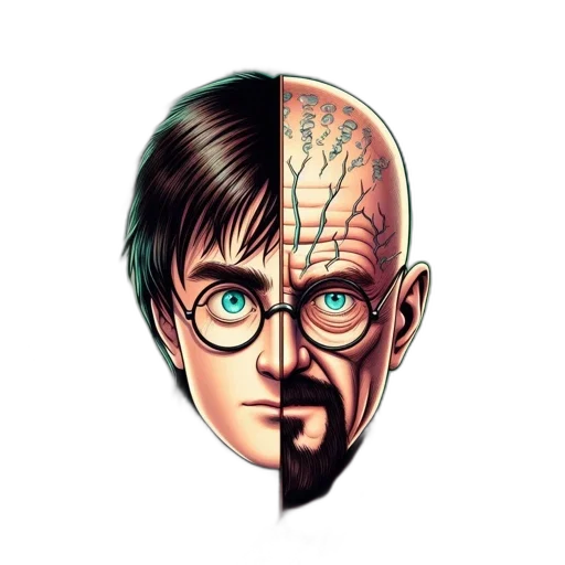 mask, face, hair, comic book art, cartoon, concept art, cyberpunk, fusion transparent PNG cut-out