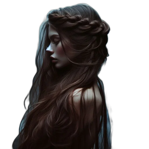 hair, dress, face, crown, fantasy art, concept art, photorealistic, pixel art transparent PNG cut-out
