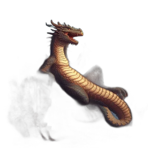 dragon, creature, staff, animal, fantasy art, concept art, photorealistic, 3d render transparent PNG cut-out