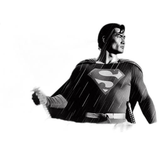 comic book art, concept art, pencil sketch, cartoon, superhero, figure, long, sword transparent PNG cut-out