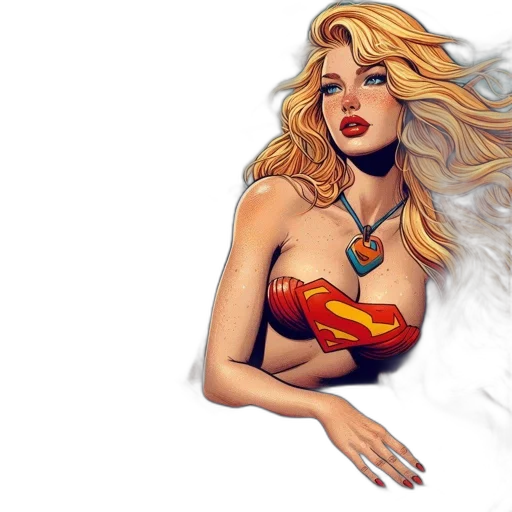 comic book art, fantasy art, concept art, photorealistic, mermaid, blonde, hair, wearing transparent PNG cut-out