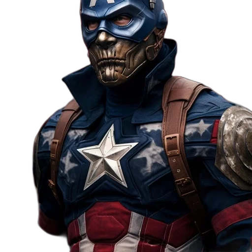mask, face, comic book art, concept art, 3d render, photorealistic, captain, america transparent PNG cut-out