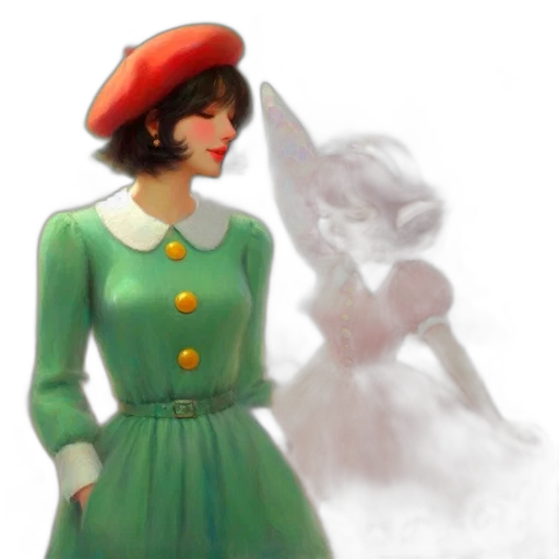 dress, staff, hat, weapon, concept art, fantasy art, 3d render, photorealistic transparent PNG cut-out