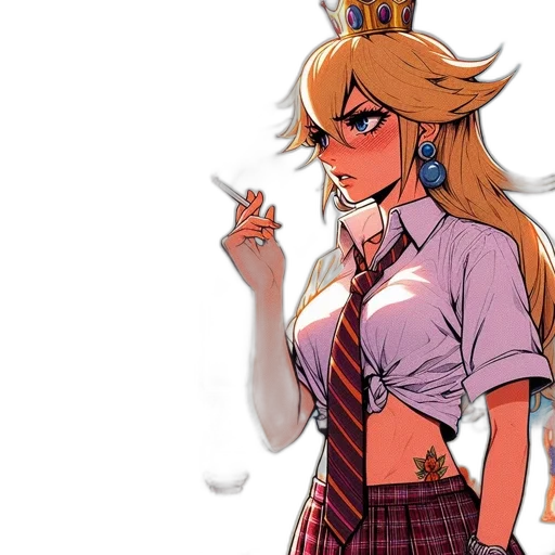 crown, staff, dress, anime, concept art, cartoon, pixel art, fire transparent PNG cut-out