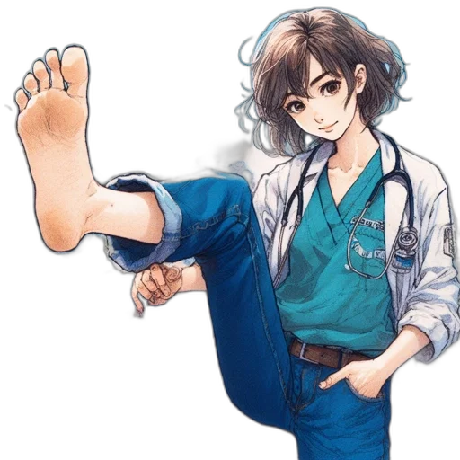 shoes, staff, weapon, anime, concept art, cartoon, pixel art, blue transparent PNG cut-out