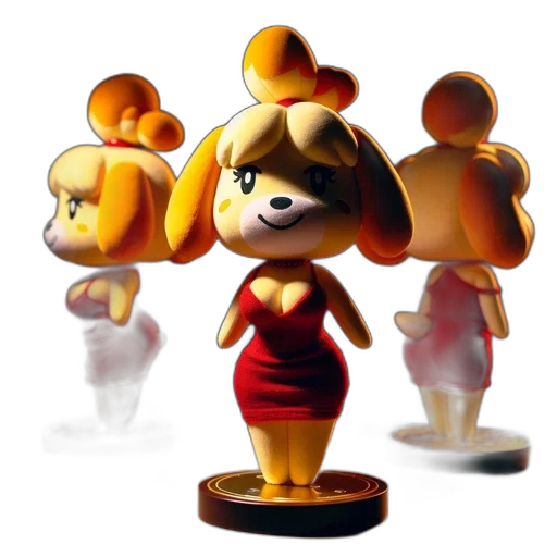 concept art, 3d render, pixel art, golden, three, animated, characters, stand transparent PNG cut-out