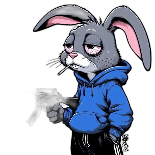 jacket, animal, cartoon, comic book art, concept art, watercolor, ragged-looking, armed transparent PNG cut-out