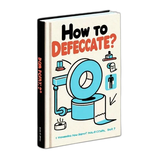 robot, book, cover, titled, how, defecate, has, large transparent PNG cut-out
