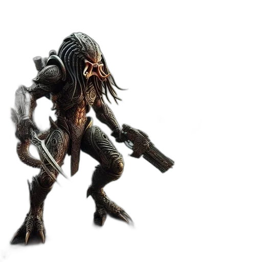 creature, robot, weapon, animal, concept art, 3d render, fantasy art, predator-like transparent PNG cut-out
