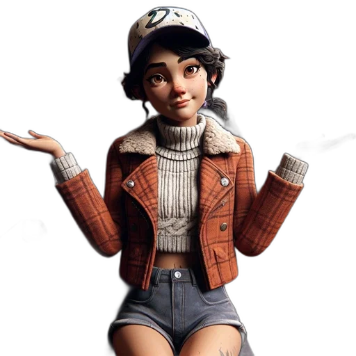 jacket, hat, face, staff, concept art, 3d render, cartoon, photorealistic transparent PNG cut-out