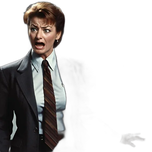 concept art, photorealistic, woman, possibly, teacher, surprised, chalkboard, written transparent PNG cut-out