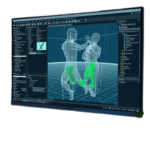 3d render, first, image, shows, computer, screen, displaying, modeling transparent PNG cut-out