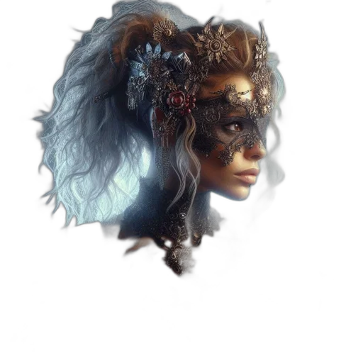 mask, crown, face, hair transparent PNG cut-out