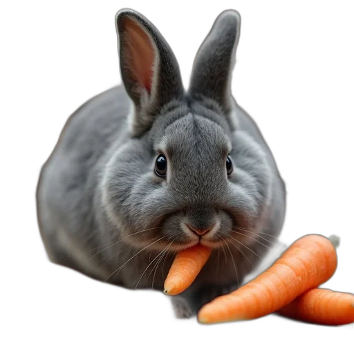 animal, food, creature, weapon, photorealistic, grey, rabbit, nibbling transparent PNG cut-out