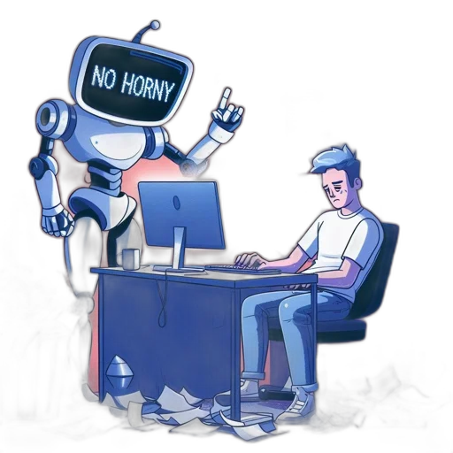 robot, concept art, vaporwave, 3d render, pixel art, office, cluttered, paperwork transparent PNG cut-out