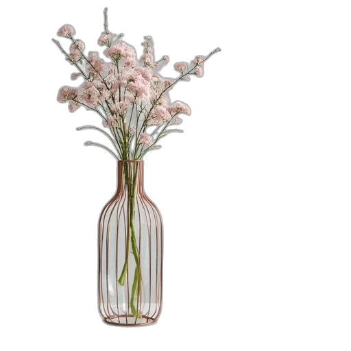 bottle, flower, crown, 3d render transparent PNG cut-out
