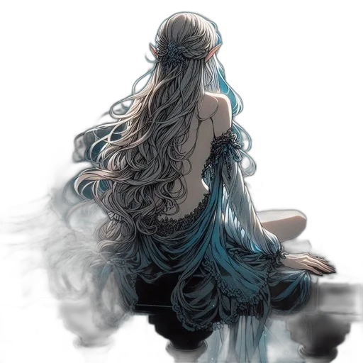 dress, hair, dragon, crown, watercolor, fantasy art, concept art, anime transparent PNG cut-out