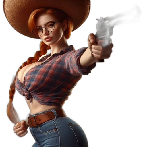 weapon, staff, hat, jacket, concept art, comic book art, fantasy art, photorealistic transparent PNG cut-out