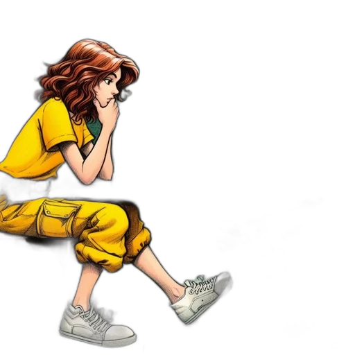 concept art, cartoon, comic book art, anime, golden, two, characters, female transparent PNG cut-out