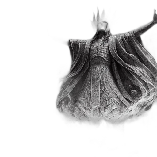 dragon, dress, creature, crown, concept art, fantasy art, 3d render, pencil sketch transparent PNG cut-out