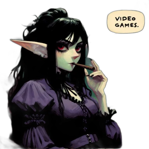 pixel art, concept art, fantasy art, comic book art, green, dark, female, character transparent PNG cut-out