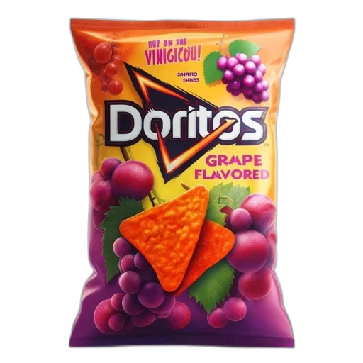 food, weapon, vaporwave, photorealistic, colorful, bag, grape-flavored, doritos transparent PNG cut-out