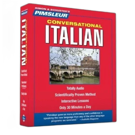 building, red, book, cover, titled, pimsleur, conversational, italian transparent PNG cut-out