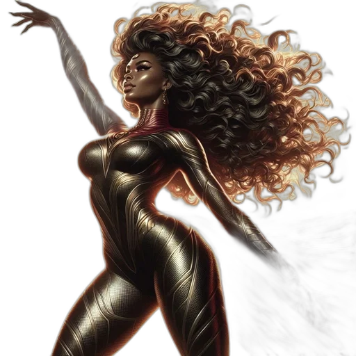 comic book art, concept art, fantasy art, cartoon, earth tones, golden, dark, female transparent PNG cut-out