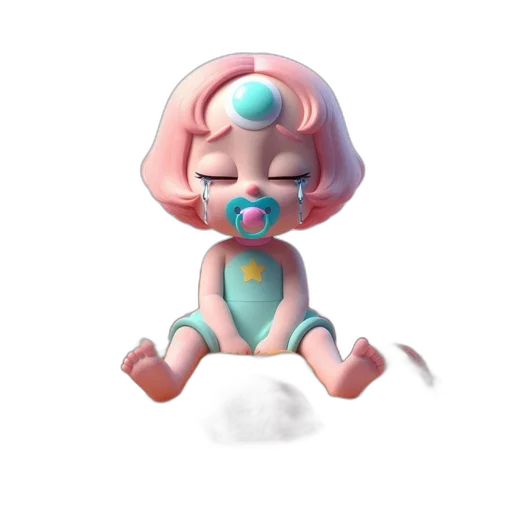 robot, creature, staff, 3d render, concept art, vaporwave, fantasy art, pastel transparent PNG cut-out