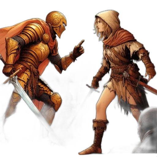 concept art, fantasy art, comic book art, pixel art, fire, earth tones, golden, red transparent PNG cut-out