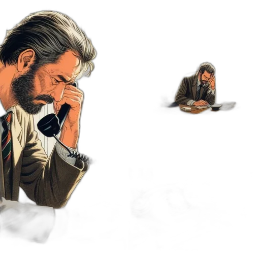 concept art, comic book art, watercolor, photorealistic, office, worker, sporting, beard transparent PNG cut-out