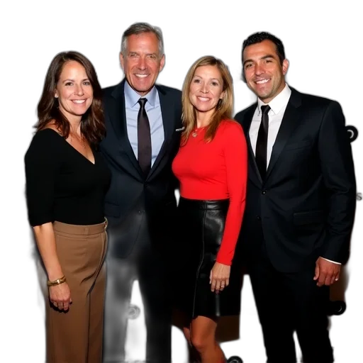 staff, image, features, group, four, people, posing, photo transparent PNG cut-out