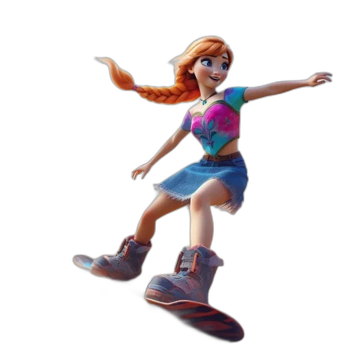 shoes, dress, 3d render, concept art, cartoon, animated, female, character transparent PNG cut-out