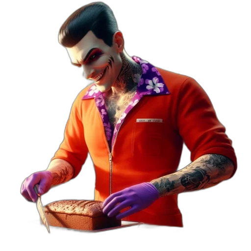 food, jacket, staff, face, concept art, pixel art, photorealistic, 3d render transparent PNG cut-out