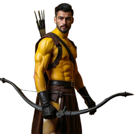 staff, sword, concept art, fantasy art, comic book art, 3d render, man, leather transparent PNG cut-out