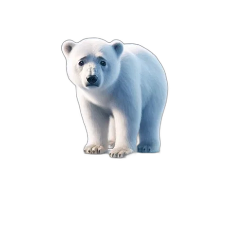 animal, creature, 3d render, concept art, pixel art, photorealistic, blue, polar transparent PNG cut-out