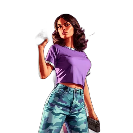 weapon, concept art, pixel art, comic book art, 3d render, pastel, woman, purple transparent PNG cut-out