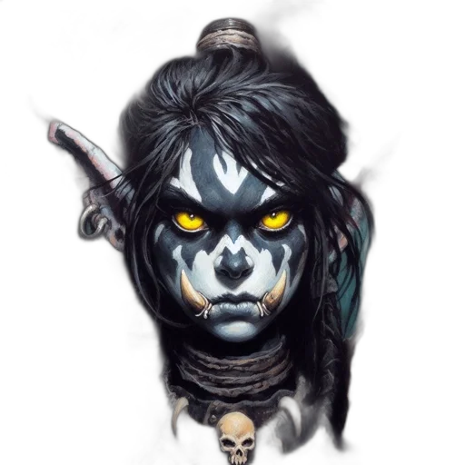 face, mask, staff, fantasy art, concept art, comic book art, pixel art, dark transparent PNG cut-out