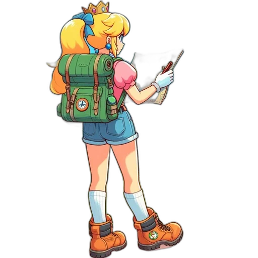 jacket, staff, weapon, dress, pixel art, concept art, 3d render, watercolor transparent PNG cut-out