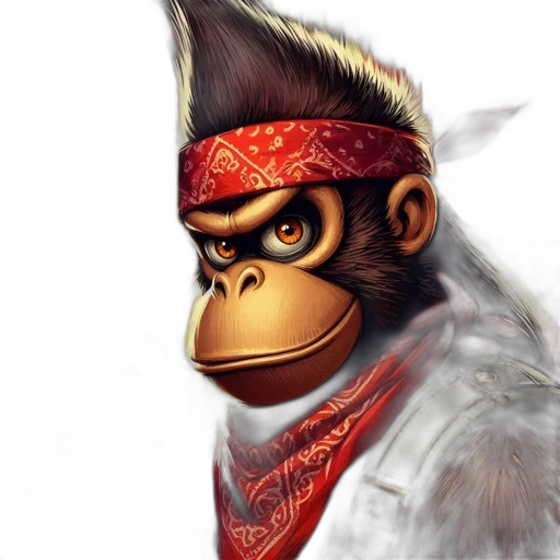 animal, concept art, photorealistic, 3d render, fantasy art, illustrated, gorilla, characterized transparent PNG cut-out