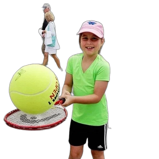 3d render, photorealistic, young, girl, green, shirt, holds, giant transparent PNG cut-out