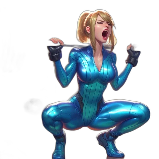 robot, concept art, comic book art, pixel art, fantasy art, blue, animated, lady transparent PNG cut-out