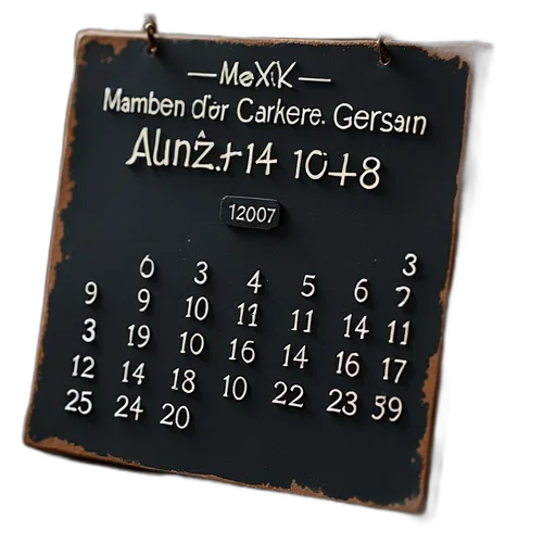 black, calendar, german, language transparent PNG cut-out