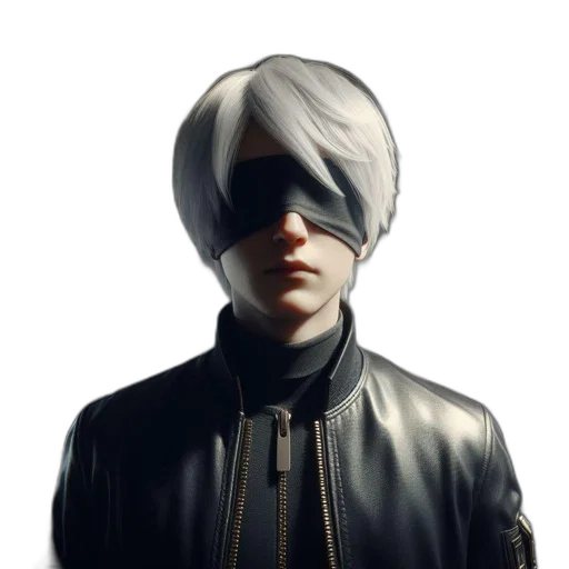 jacket, mask, face, hat, cyberpunk, concept art, 3d render, photorealistic transparent PNG cut-out